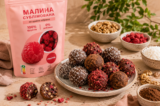 Шоколадні енергетичні кульки з фруктами та горіхами